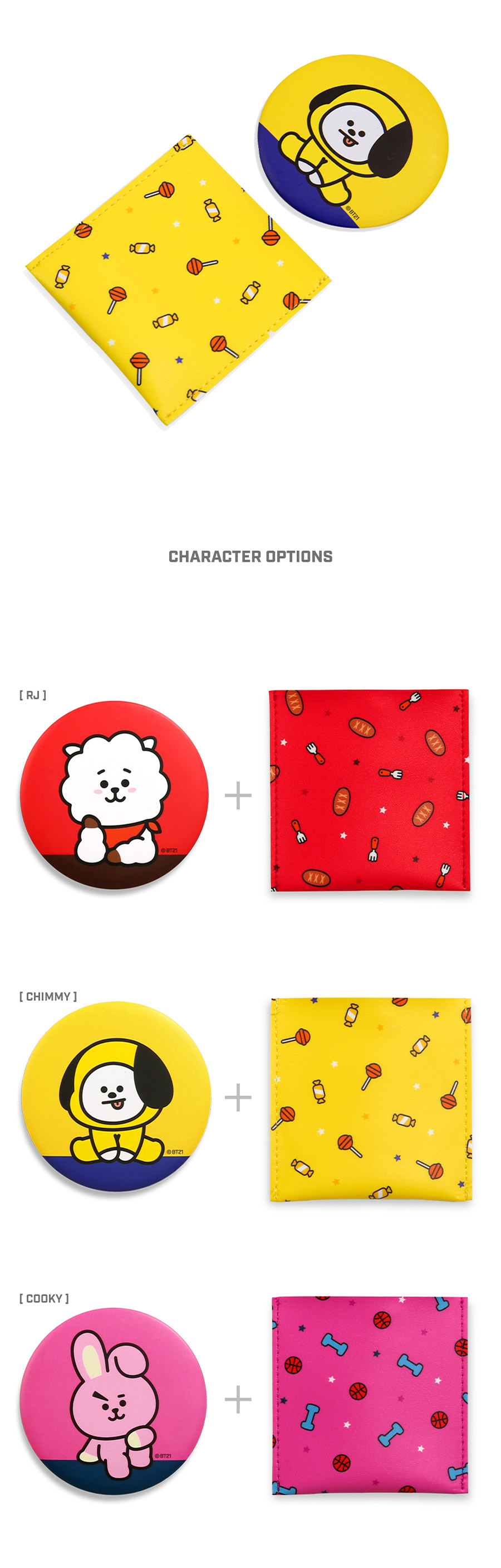 BT21] BT21 X Monopoly Collaboration - Pouch Mirror Ver.2